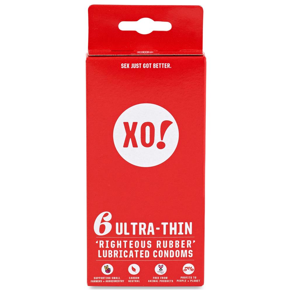 XO! 6 ultra-thin CO2-neutral vegan natural latex condoms