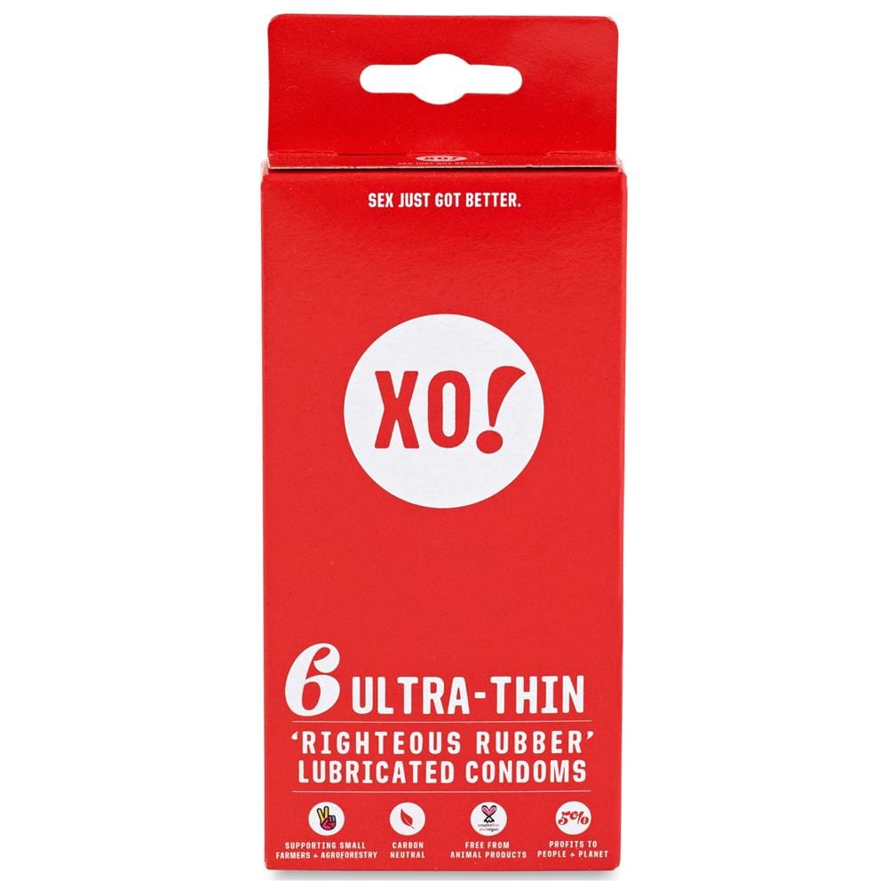 Xo! 6 εξαιρετικά λεπτό CO2-ουδέτερο Vegan Natural Latex Condoms