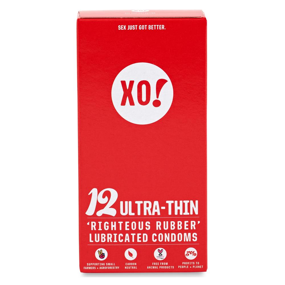 XO! 12 preservativi vegani naturali vegani ultra-tini.