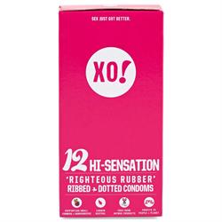 12 hi-sensation CO2-neutral vegan natural latex condoms, XO!