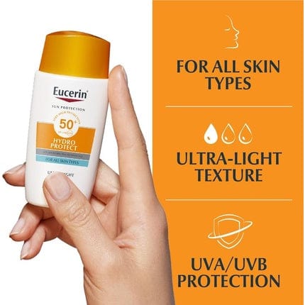 Eucerin Sun Face Hydro schützen Ultra-Licht-Flüssigkeits-SPF 50+ Creme für alle Hauttypen 50 ml