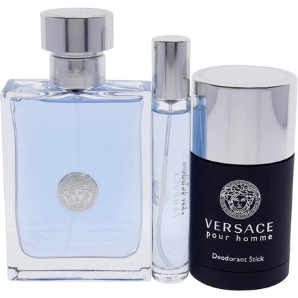 Versace Dylan Blue Pour Homme Gift Set: Eau De Toilette 100ml, Deodorant Stick 75ml, Eau De Toilette 10ml