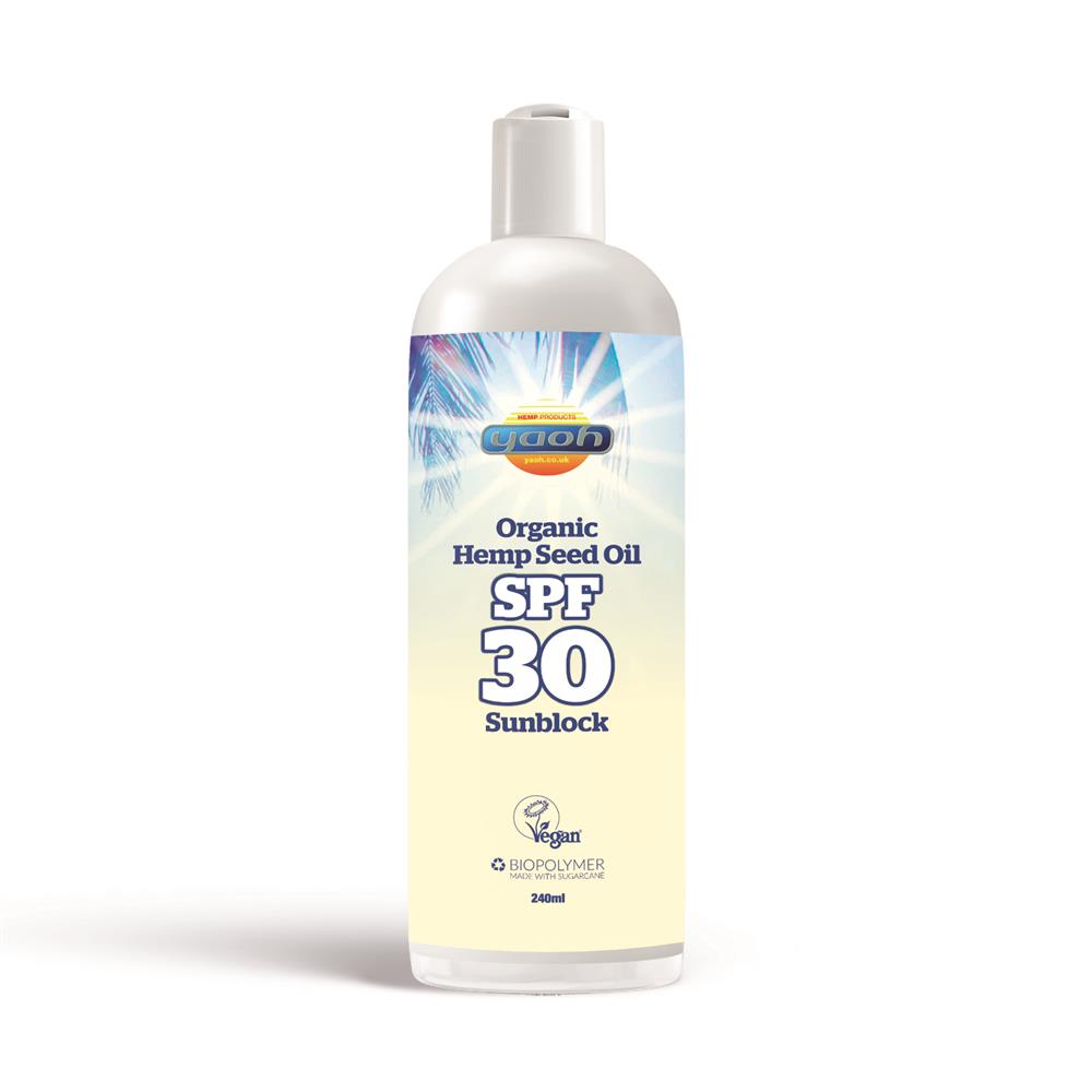 Yaoh hennepzaadolie SPF-30 Sunblock 240 ml