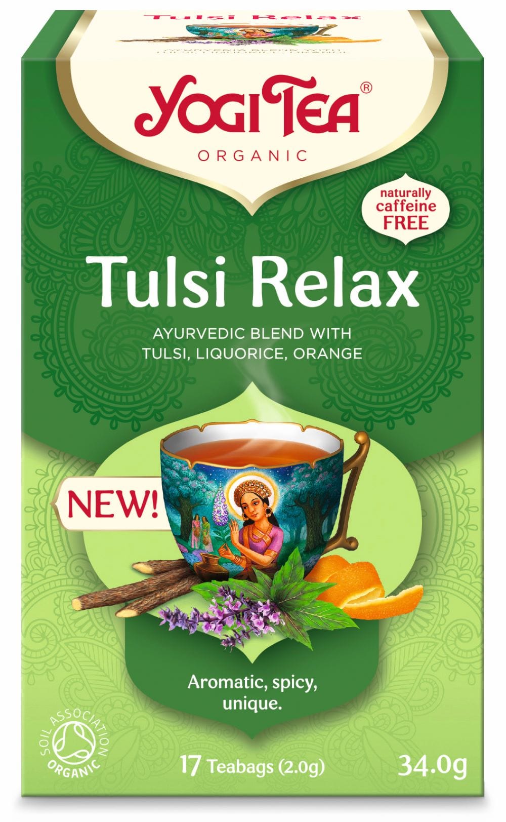 Té de yogui té yoogi tulsi relajarse orgánico 34.0 g 17 bolsas de té