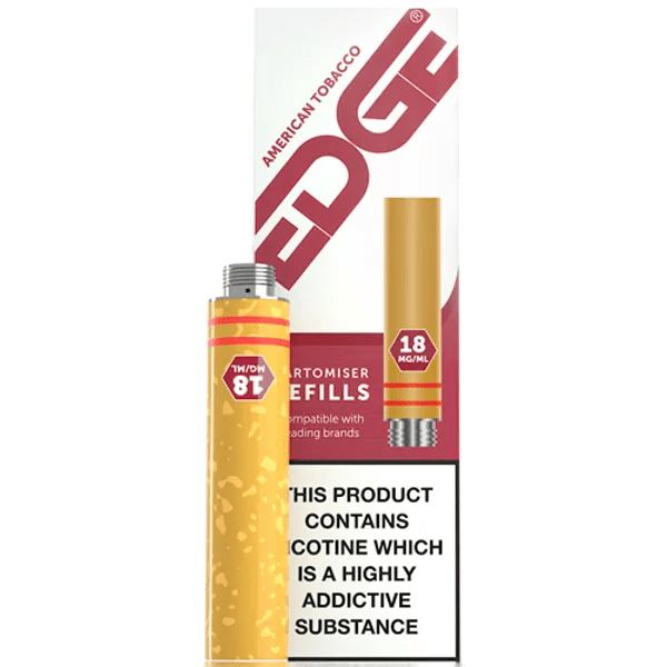 EDGE Cartomiser Refills 18mg American Tobacco Flavour Pack of 3 (30 Packs) - welzo