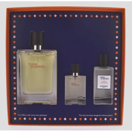 Hermes Terre d'Hermes Gift Set Eau De Toilette Spray 100ml +12.5ml and After Shave Lotion 40ml