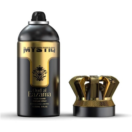 Oud Al Eazama 250ml Extra Long Lasting Perfume Body Spray by Mystiq Nylaa for Him Oud Wood Cedarwood and Leather