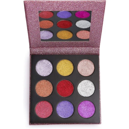 Makeup Revolution Pressed Glitter Eyeshadow Diva 9 Shades 13.5g