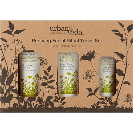 Urban Veda Natural Skincare Purifying Facial Ritual Travel Gift Set for Oily and Acne Prone Skin