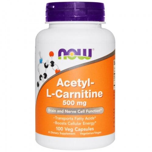 Acetyl-L-Carnitine 500mg, 100 Capsules - Now Foods - welzo