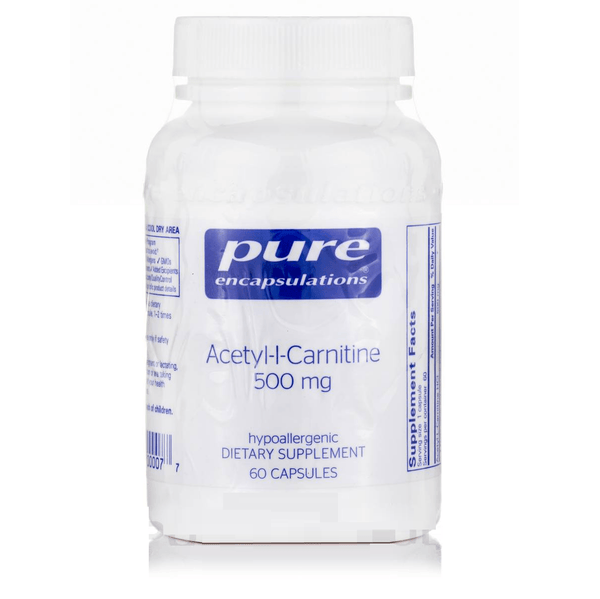 Acetyl-L-Carnitine 500mg, 60 Capsules - Pure Encapsulations - welzo