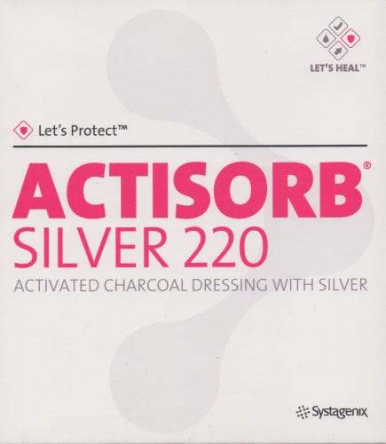 Actisorb Silver Activated Charcoal Dressing 10.5cm x 10.5cm - welzo