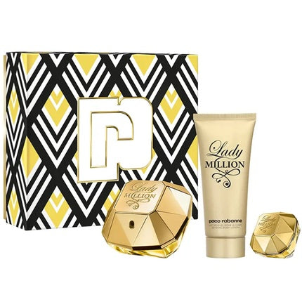 Paco Rabanne Lady Million 3 Piece Gift Set Eau de Parfum 80ml - Eau de Parfum 5ml - Body Lotion 100ml