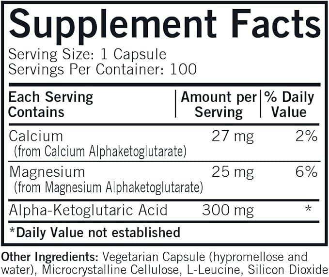 Alpha-Ketoglutaric Acid 300 mg, 100 capsules - Kirkman Labs (Hypoallergenic) - welzo