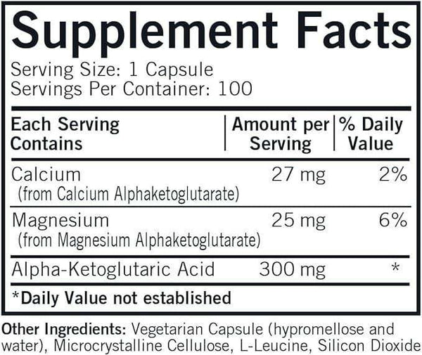 Alpha-Ketoglutaric Acid 300 mg, 100 capsules - Kirkman Labs (Hypoallergenic) - welzo