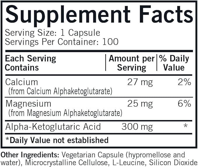 Alpha-Ketoglutaric Acid 300 mg, 100 capsules - Kirkman Labs (Hypoallergenic) - welzo