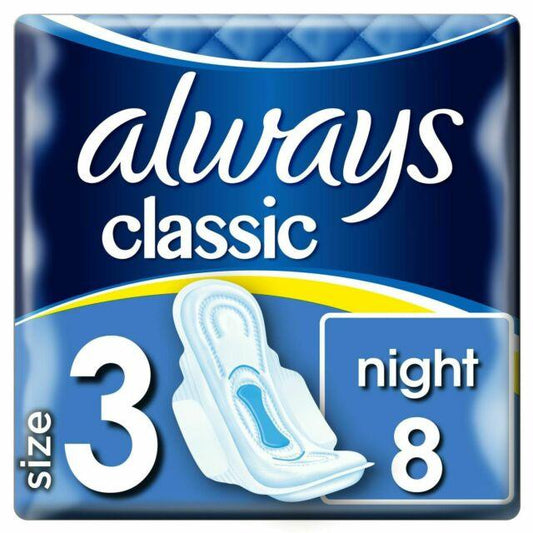 Always Classic Night Size 3 Pads Pack of 8 - welzo