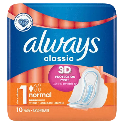 Always Classic Normal Size 1 Pads Pack of 10 - welzo