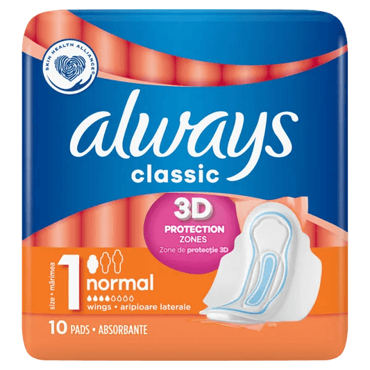 Always Classic Normal Size 1 Pads Pack of 10 - welzo