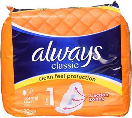 Always Classic Normal Size 1 Pads Pack of 10 - welzo