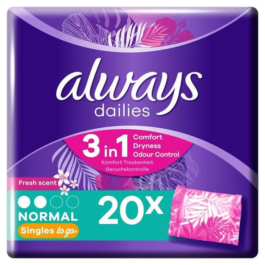 Always Dailies Liners Fresh Scent Wrapped Pack of 20 - welzo