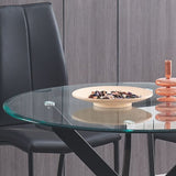 Grote glazen salontafel - zilveren frame en acrylpoten, 130 cm - Vidrio Collection (Copy)