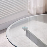 Mesa de comedor de vidrio redondo de 100 cm: patas de oro amara con tapa de vidrio templado (copia)