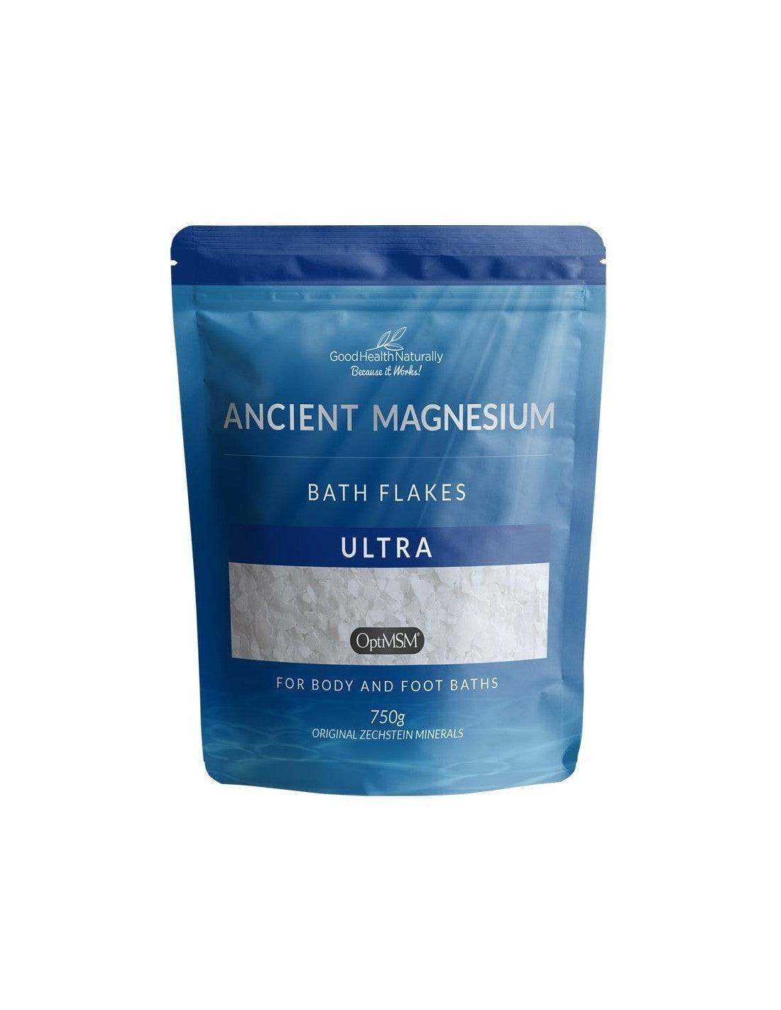 Ancient Magnesium Bath Flakes Ultra with OptiMSM - 750g - Good Health Naturally - welzo