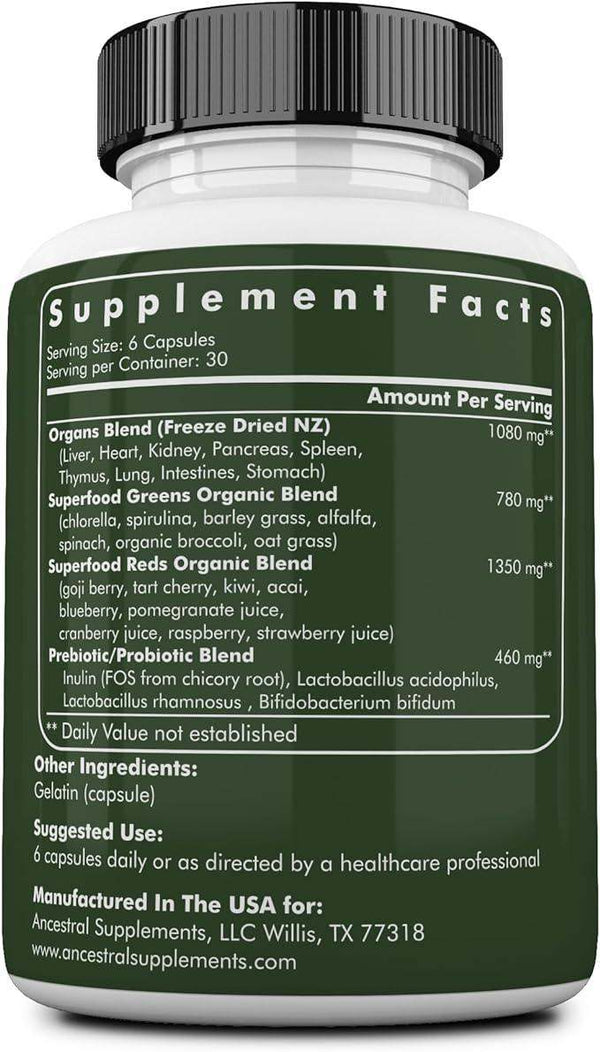 Animal-Based Greens (180 capsules) - Ancestral Supplements - welzo