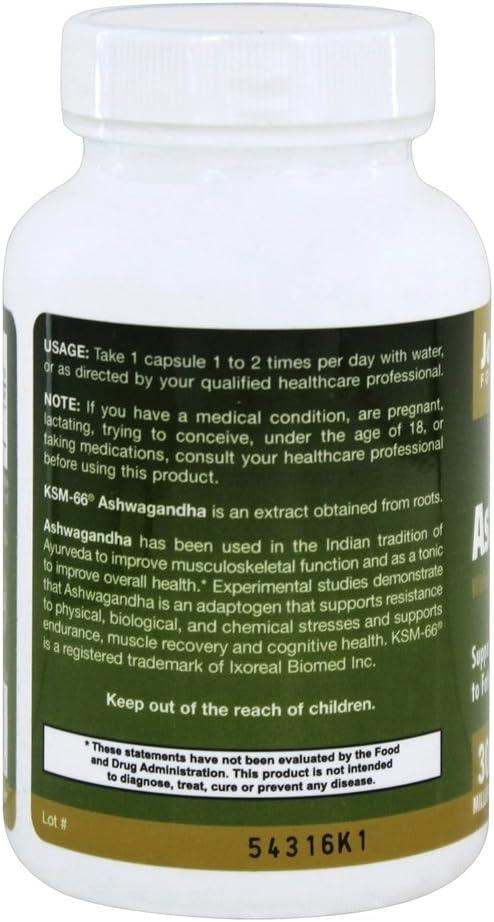 Ashwagandha, 120 Capsules, Jarrow Formulas - welzo