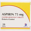 Aspirin 75mg Gastro-Resistant Tablets Pack of 28 - welzo