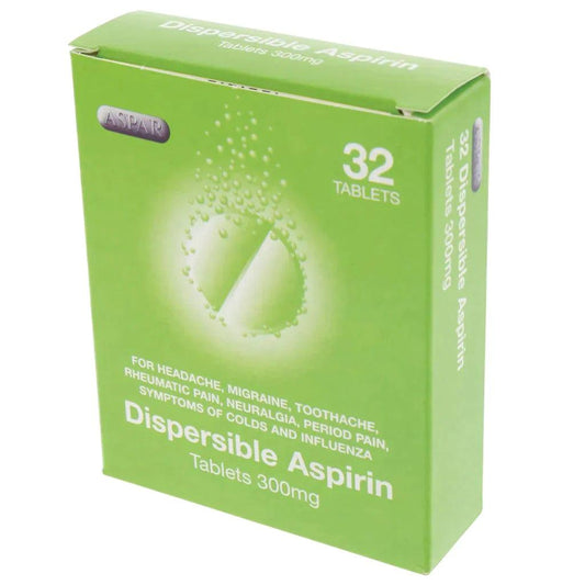Aspirin Dispersible 300mg Tablets Pack of 32 - welzo