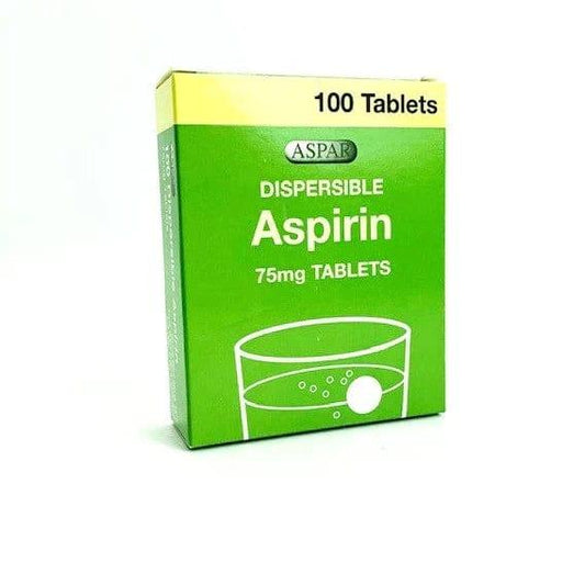 Aspirin Dispersible 75mg Tablets Pack of 100 - welzo