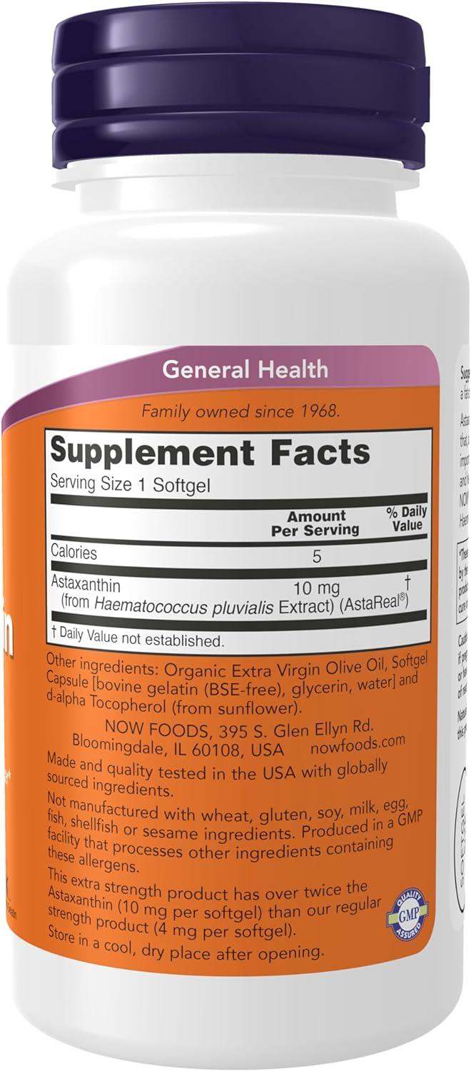 Astaxanthin 10mg, 60 Softgels - Now Foods - welzo