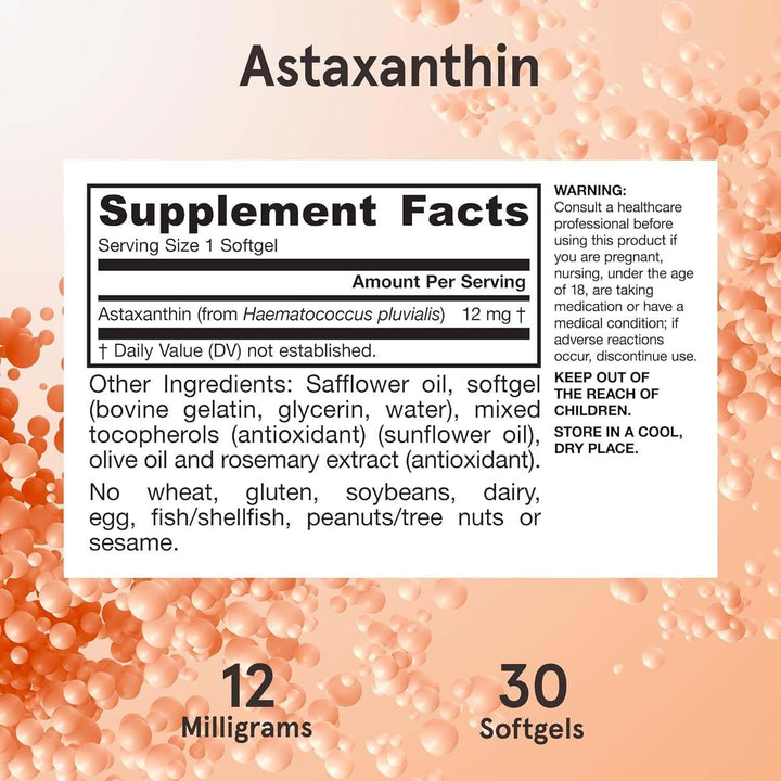 Astaxanthin, 12 mg, 30 Softgels - Jarrow Formulas - welzo