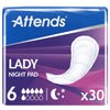 Attends Lady Night Pad 6 Pack of 30 - welzo