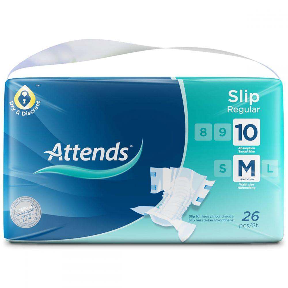 Attends Slip Regular 10 Medium Pads Pack of 26 - welzo