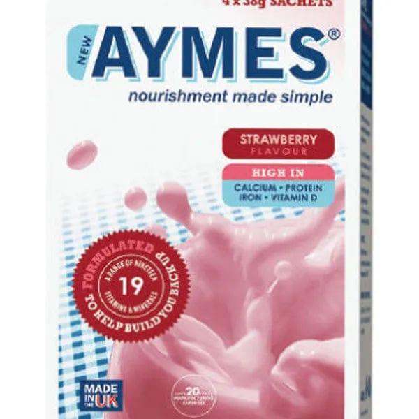 Aymes Powdered Shake Strawberry Flavour 4 x 38g Sachets - welzo