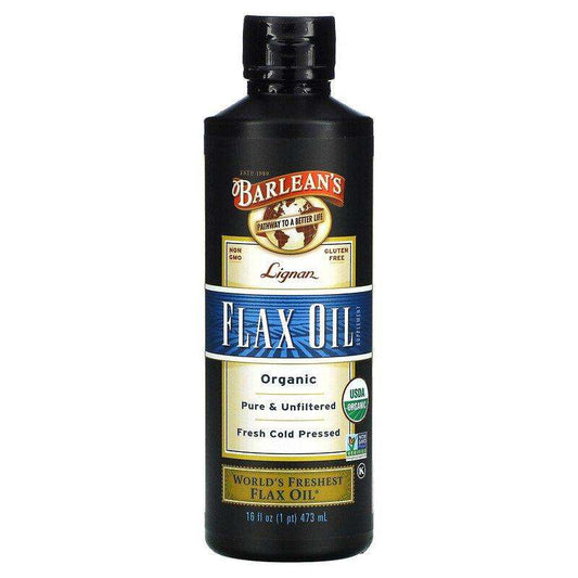 Barlean's, Organic Lignan Flax Oil Supplement, 16 fl oz (473 ml) - welzo