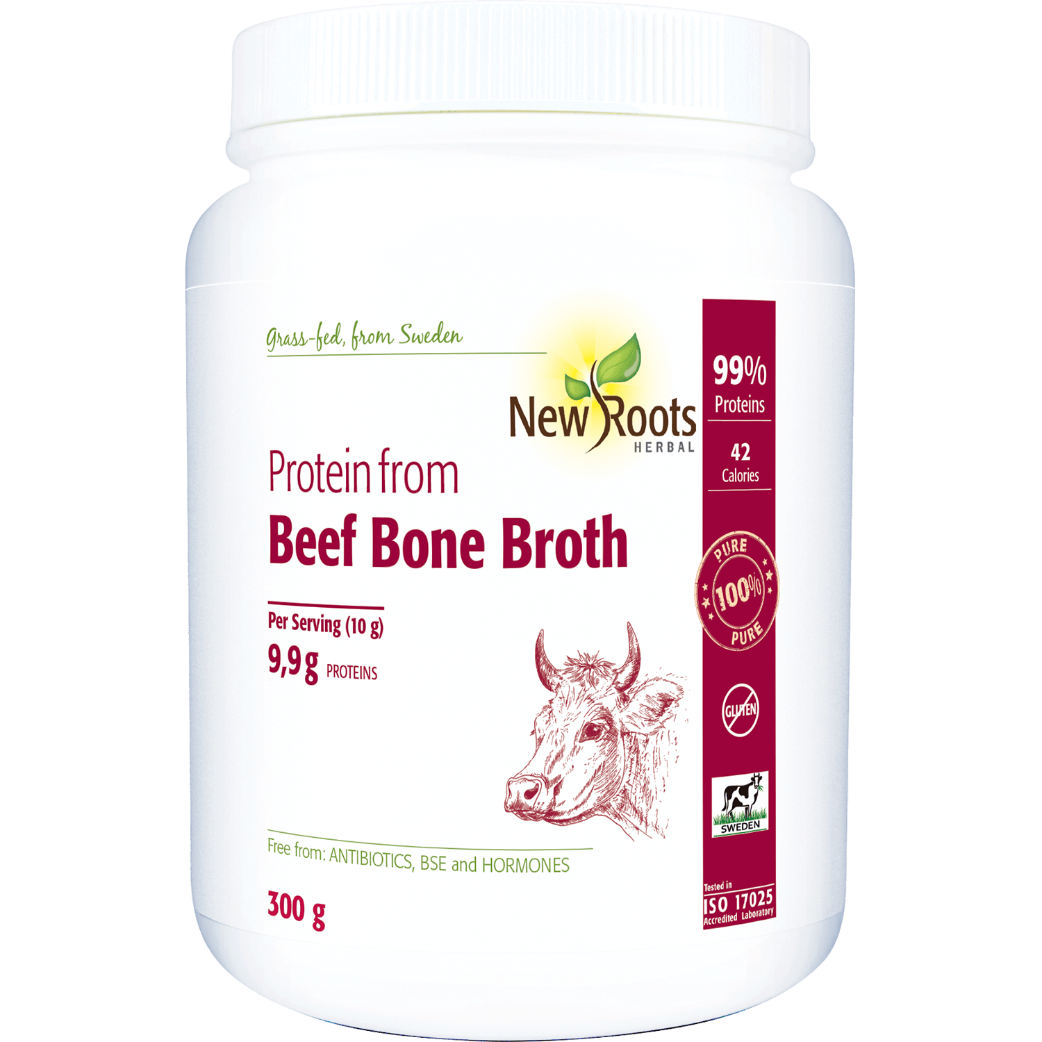 New Roots Ziołowe białko z bulionu z kością wołową – 300 g proszku – zdjęcie 2