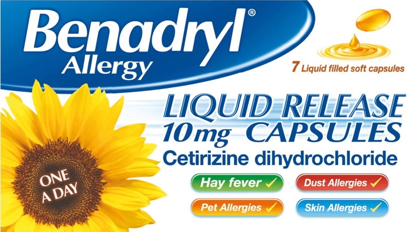Benadryl Allergy Liquid Release 10mg Pack of 7 - welzo
