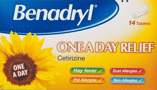 Benadryl One A Day Relief Tablets 14's - welzo