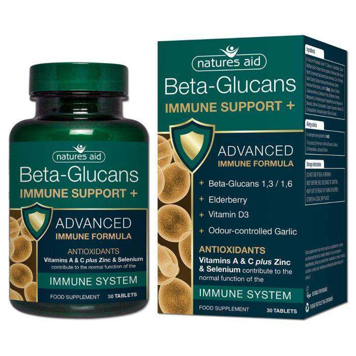 Beta Glucans Immune Support + 30 Tablets - Nature's Aid - welzo