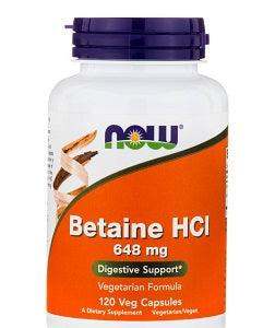 Betaine HCL 648mg 120 Capsules Now Foods Welzo