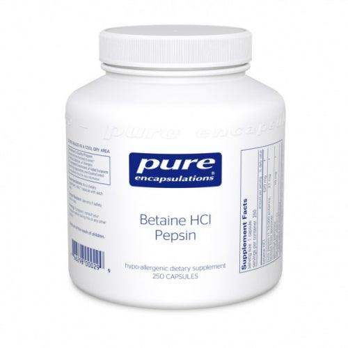 Betaine HCL Pepsin 250 capsules - Pure Encapsulations - welzo