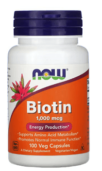 Biotin, 1,000 mcg (100 Capsules) - Now Foods - welzo