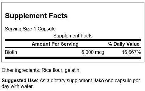 Biotin 5,000mcg 100 Capsules - Swanson - welzo