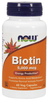 Biotin 5000mcg, 60 Capsules - Now Foods - welzo