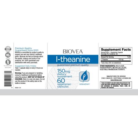 Biovea ltheanine 150 mg 60 vegetarijanske kapsule