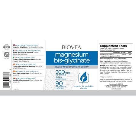 Biovea Magnesium Bisglycinat 200 mg 90 vegetarische Kapseln